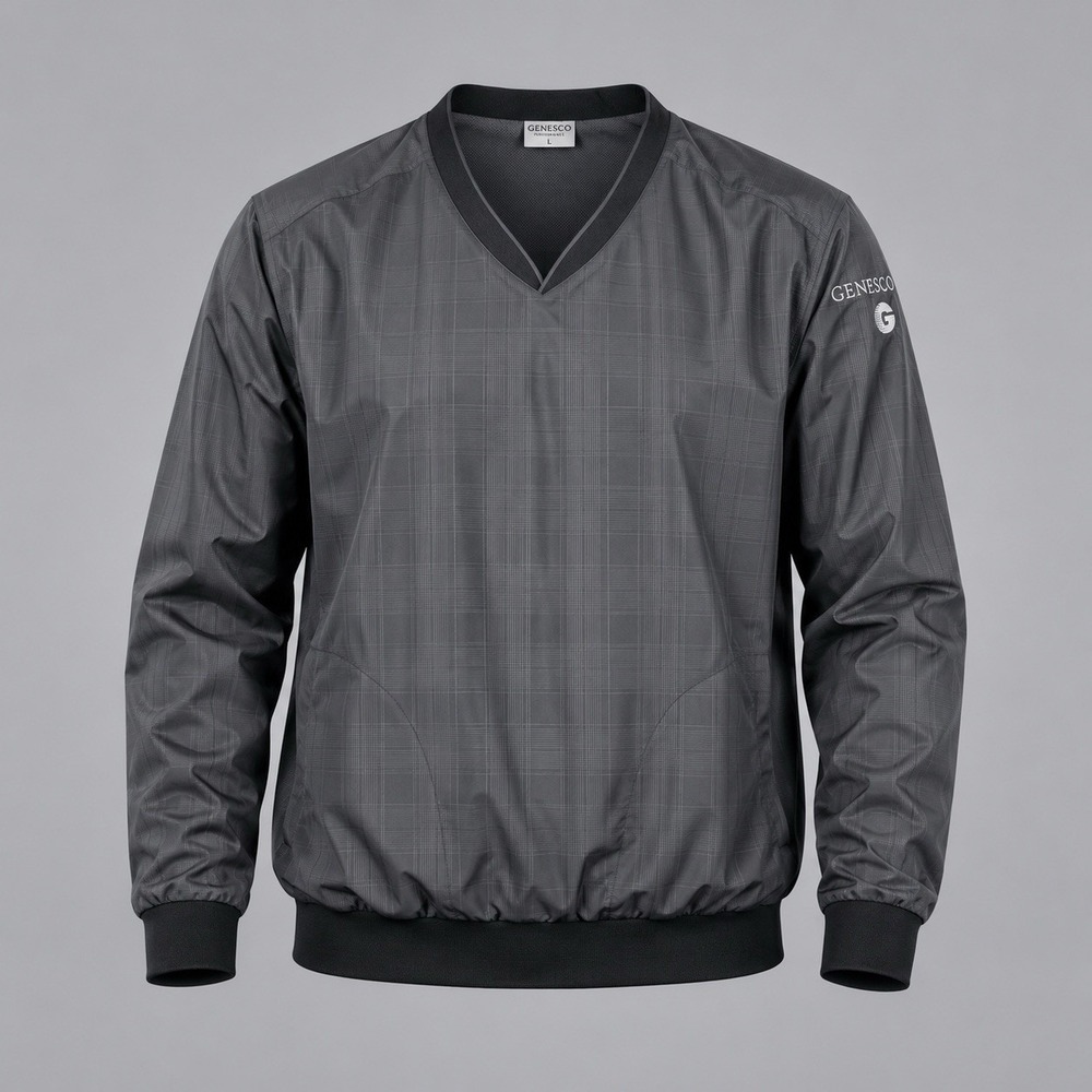 Nike Golf Lightweight Black Glen Check V-Neck Long Sleeve Pullover Men's XXL
